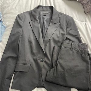 express blazer pant set pinstripe black